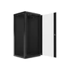 Kép 4/24 - Lanberg WF01-6627-10B 19" 27U SZÉL:600 MÉLY:600 MAG:1307 lapraszerelt üvegajtós fekete fali rack szekrény