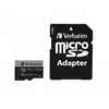 Memóriakártya, microSDXC, 256GB, CL10/U3/A2, 100/90 MB/s, adapter, VERBATIM 