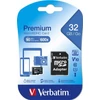 Memóriakártya, microSDHC, 32GB, CL10/U1, 90/10 MB/s, adapter, VERBATIM 