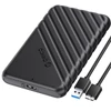 Kép 1/5 - Orico Külső HDD/SSD Ház 2.5" - 25PW1-U3-BK (USB-A 3.0, Max. 7-9,5 mm, Max.: 4TB, fekete)