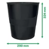 Kép 6/6 - Papírkosár, 15 liter, LEITZ "Recycle", fekete