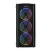 Kép 2/6 - Everest Számítógépház - FLAT MESH (fekete; plexi; ATX; alsó táp; 4x120mm; 1xUSB3.0 + 2xUSB2.0, I/O; porszűrő)