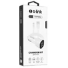 Kép 5/6 - S-Link Autós töltő - SL-EC30L (2db USB, 5V/2.4A/3,4A, 17W, Lightning, 100cm adat+töltőkábel, fehér)