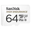 Kép 8/8 - Sandisk 64GB SD micro (SDXC Class 10 UHS-I U3) High Endurance memória kártya