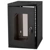 Kép 2/6 - Stalflex RC10-9U-300GB 10" 9U 300 mm mély lapra szerelt fekete üveg ajtós fali rack szekrény