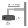 Kép 4/5 - Stell SHO 1092 25 -33cm, 15°, 15kg ezüst fali kihúzható projektor tartó