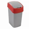 Kép 1/2 - Szemetes billenő fedeles CURVER Pacific Flip Bin 10l piros-ezüst