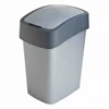 Kép 1/2 - Szemetes billenő fedeles CURVER Pacific Flip Bin 25l grafit-alumínium ezüst