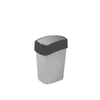 Kép 2/2 - Szemetes billenő fedeles CURVER Pacific Flip Bin 10l grafit-alumínium ezüst