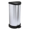 Kép 3/5 - Pedálos szemetes, fémhatású, 40 l, CURVER