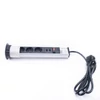 Kép 1/5 - TOO PPS-304-3S IP20, 3x 2P+F, 2x USB-A, szálcsiszolt asztalba süllyeszthető elosztó
