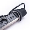 Kép 5/6 - TOO PPS-306-3BR IP20, 3x 2P+F, 2x USB-A, szálcsiszolt asztalba süllyeszthető elosztó