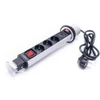 Kép 4/6 - TOO PPS-307-3S IP20, 3x 2P+F, 2x USB-A, áramtalanító kapcsolóval, ezüst asztalba süllyeszthető elosztó