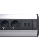 Kép 5/6 - TOO VPS-317-4S IP20, 4x 2P+F, 2x USB-A, ezüst asztalra rögzíthető elosztó