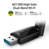Kép 5/6 - TP-Link Hálózati adapter WiFi AC1300 - Archer T3U Plus (USB3.0; 400Mpbs 2,4GHz + 867Mbps 5GHz; MU-MIMO, Antenna)