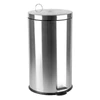 Kép 2/2 - Pedálos szemetes, rozsdamentes acél, kivehető műa. vödörrel, 30l