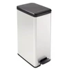 Kép 1/3 - Pedálos szemetes, 40 l, CURVER "Slim Bin", fekete-ezüst
