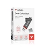 Pendrive, 128GB, USB-A/C 3.2 Gen1, VERBATIM 