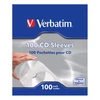 CD/DVD boríték, papír, ablakos, bebújtatós fül, VERBATIM, fehér, 100db/cs