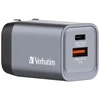 Hálózati töltő, 1xUSB-C PD (35W), USB-A QC 3.0, EU/UK/US, GaN, VERBATIM