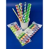Kép 2/2 - Vegyes színű, csíkos 15024 6mmx200mm 25db/csomag papír szívószál