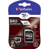 Kép 4/4 - Memóriakártya, microSDXC, 64GB, CL10/U1, 90/10 MB/s, adapter, VERBATIM "Premium"