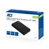 Kép 2/8 - ACT AC1215 USB3.2 2,5" Hard Drive Enclosure Screwless Design Black