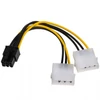 Akyga AK-CA-13 15cm 2x MOLEX anya - 6-tűs PCI Express apa kábel