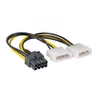 Akyga AK-CA-29 15cm 2x MOLEX anya - 8-tűs PCI Express apa kábel