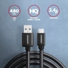 Kép 5/7 - Axagon BUMM-AM20AB micro USB 2.0 B - USB 2.0 A 2 m fekete kábel