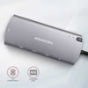Axagon HMC-6M2 SUPERSPEED USB-C COMBO ezüstfekete 6IN1 HUB