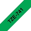 Kép 4/5 - Feliratozógép szalag, 18 mm x 8 m, BROTHER, "TZe-741" zöld-fekete