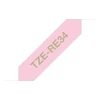 Kép 3/4 - Brother TZE-RE34 selyem szövet P-touch szalag (12mm) Pink on Gold - 4m