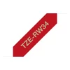 Brother TZE-RW34 selyem szövet P-touch szalag (12mm) Red on Gold - 4m