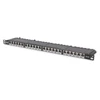 Kép 4/6 - DIGITUS CAT6 HD 24port 19" 0,5U kompakt fekete árnyékolt Patch Panel