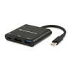 Conceptronic Notebook Dokkoló - DONN01B (Bemenet: USB-C, Kimenet: HDMI+USB-C PD:60W+USB-A 3.0, fekete)