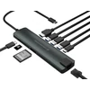 Conceptronic Notebook Dokkoló - DONN06G (Bemenet: USB-C, Kimenet: HDMI+USB-C PD:60W+USB-A+SD/TF+RJ-45, fekete)