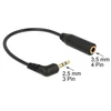 Kép 3/3 - DeLock Audio Cable Stereo jack 2,5mm 3 pin male angled > Stereo jack 3,5mm 4 pin female