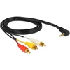 Kép 3/3 - Delock 84504 sztereó jack 3.5 mm 4 pin apa forgatott > 3 x RCA apa 1,5 m kábel