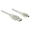 Kép 2/2 - Delock 83904 USB-A 2.0 apa > USB 2.0 Mini-B apa 0,5m áttetsző kábel