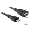 Kép 2/2 - Delock 50 cm USB micro-B apa - USB 2.0-A anya OTG kábel