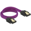 Kép 2/2 - Delock 83690 6 Gb/s 30 cm egyenes/ egyenes (fémlappal) metál lila prémium SATA összekötő kábel