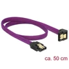 Kép 3/3 - Delock 83696 SATA 6 Gb/s 50 cm lefele / egyenes metál lila Premium összekötő kábel