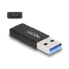 Kép 6/6 - Delock 60001 USB-A 3.2 Gen2 apa - USB-C anya fekete adapter