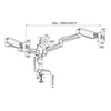 Kép 3/6 - Digitus DA-90363 Universal Triple Monitor Table Mount With Gas Spring And Clamp Mount Silver