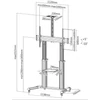 Kép 12/12 - Equip TV/Monitor állvány - 650605 (60"-100" álló, dönthető, állítható magasság, gurulós, Max.:100kg, fekete/ezüst)