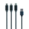 Kép 3/3 - Gembird USB charging combo 3-in-1 cable, black, 1m