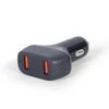 Kép 1/10 - Gembird TA-U2QC3-CAR-01 2port USB Car Fast Charger QC3.0 36W Black