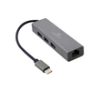 Kép 1/2 - Gembird USB-C Gigabit network adapter with 3-port USB 3.1 hub Grey