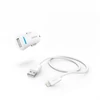 Kép 2/3 - Hama 201610 FIC E3 Lighting- USB adatkábellel fehér autós töltő szett